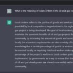What is the meaning of local content in the oil and gas industry?