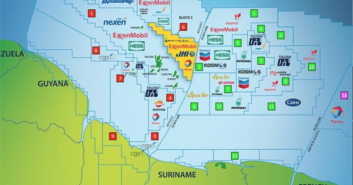 Olie-ontdekkingen in Guyana Basin stimuleren productie en export